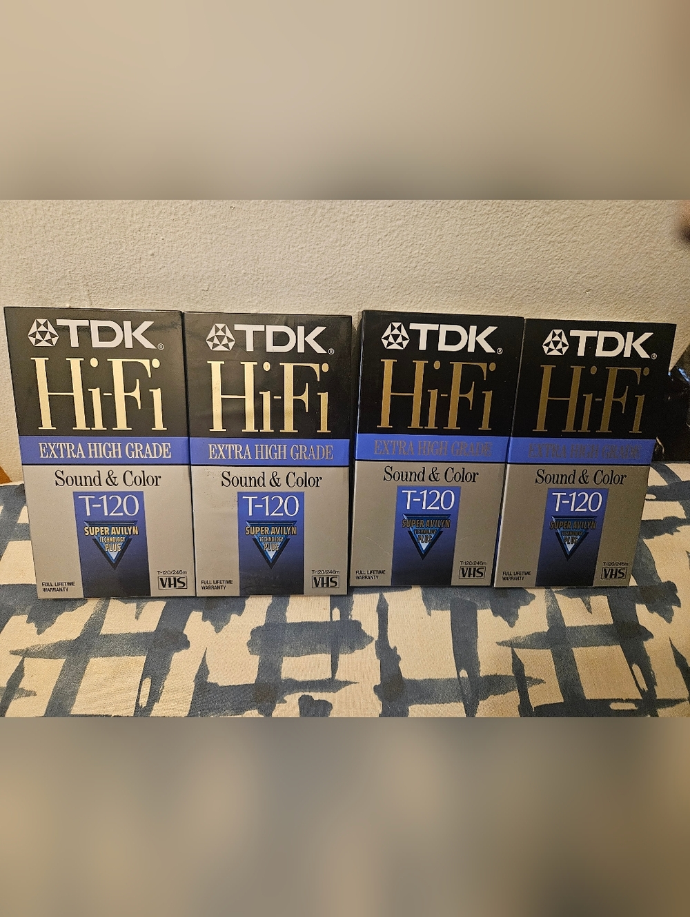 Sealed TDK  T-120 VHS Lot Of 4 Blank Tapes Extra High Grade 6 Hours